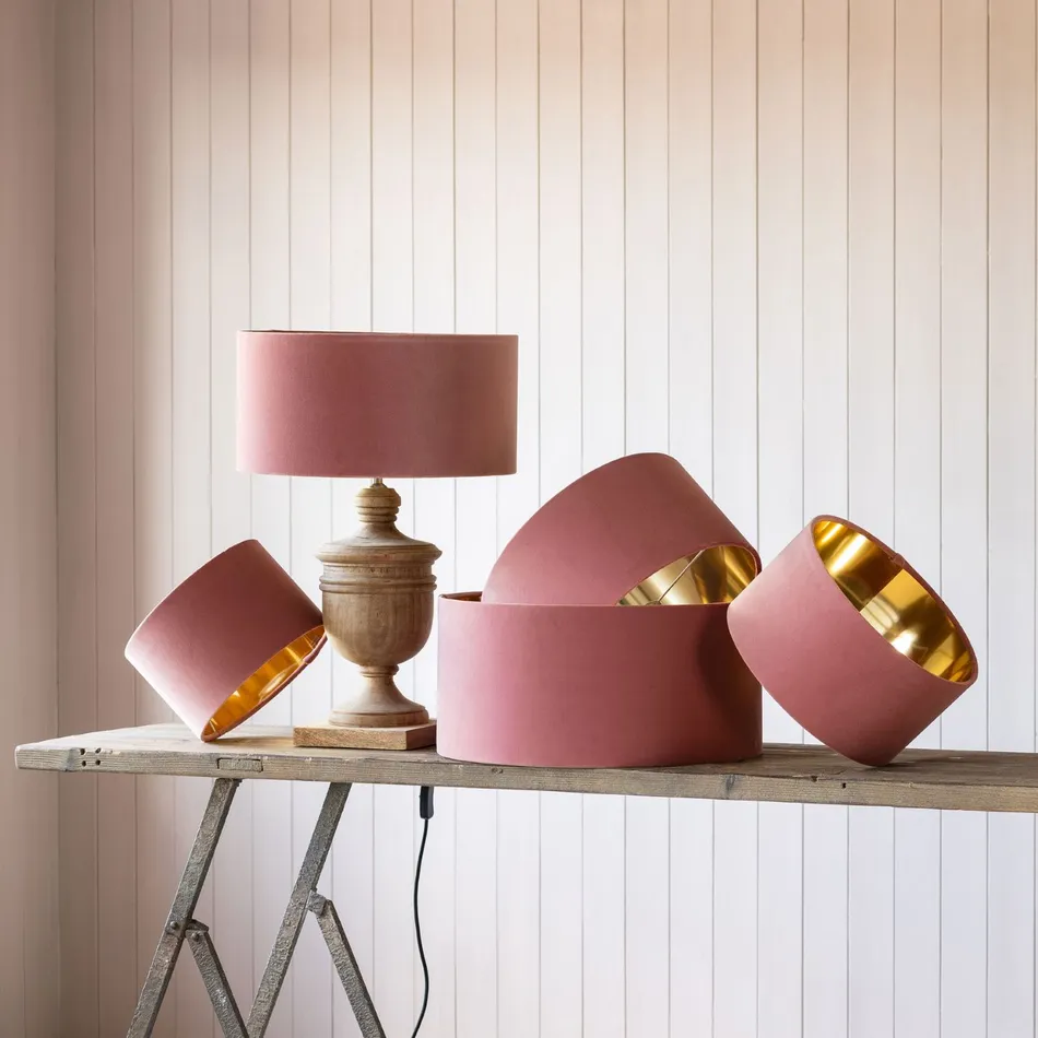 Pink Velvet Lamp Shades - Image 2